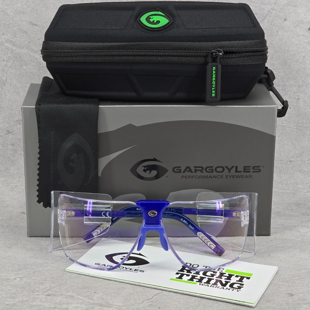 Gargoyles Sunglasses Authentic Arnold Terminator 85s Clear Lens Blue Frame‎